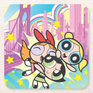 Dessous-de-verre Carré En Papier Règle Powerpuff Girls