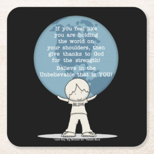 Dessous-de-verre Carré En Papier Remerciements pour la force