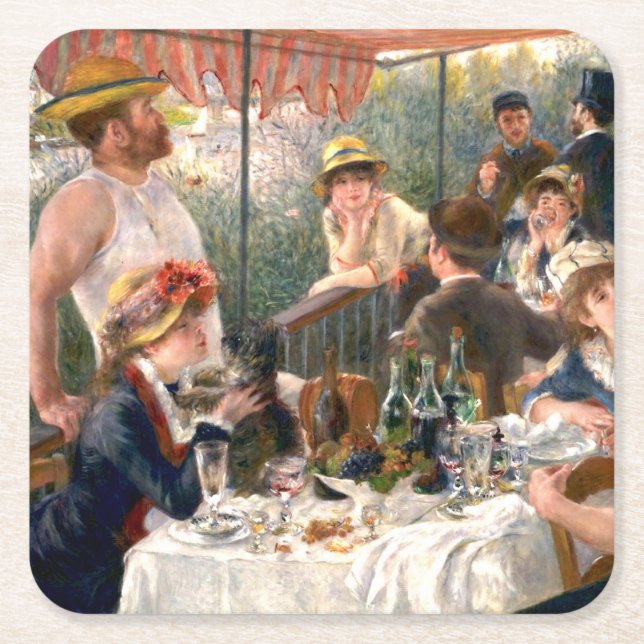 Dessous-de-verre Carré En Papier Renoir French Luncheon Booking Party (Devant)