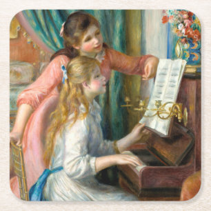 Dessous-de-verre Carré En Papier Renoir Girls at the Piano Impressionism Painting