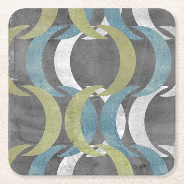 Dessous-de-verre Carré En Papier Répétition géométrique I (Devant)