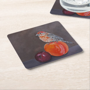Dessous-de-verre Carré En Papier Repos de midi du pinson domestique Peinture d'Alfr