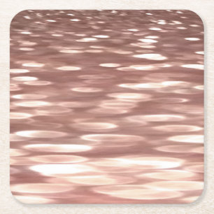 Dessous-de-verre Carré En Papier Résumé #3 : Rose cuivre doré scintillant