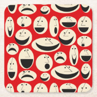 Retro Cartoon Façonne Motif Dessous de verre papie