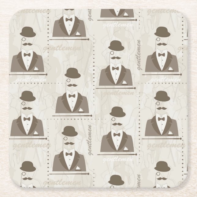 Dessous-de-verre Carré En Papier Rétro motif pour l'homme (Devant)