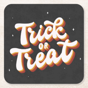 Dessous-de-verre Carré En Papier Retro Trick ou Treat