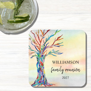 Dessous-de-verre Carré En Papier Réunion familiale
