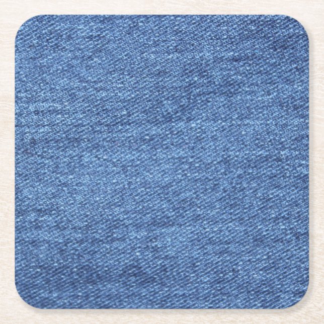 Dessous-de-verre Carré En Papier Revêtement bleu blanc Denim - Regarder l'image (Devant)