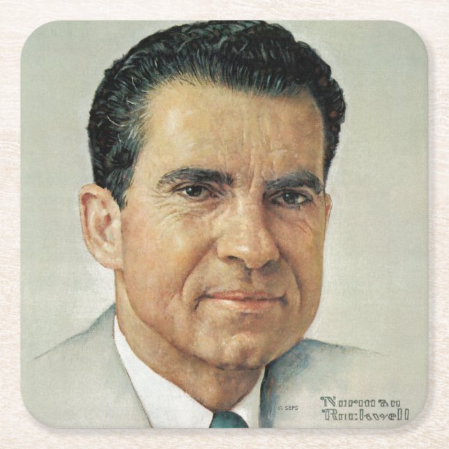 Dessous-de-verre Carré En Papier Richard Milhouse Nixon (Devant)
