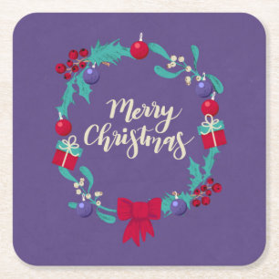 Dessous-de-verre Carré En Papier Richesse de Noël