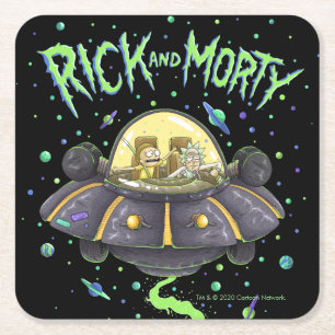 Dessous-de-verre Carré En Papier RICK ET MORTY™  Graphique de vol spatial illustr