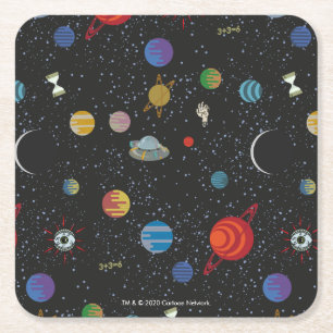 Dessous-de-verre Carré En Papier RICK ET MORTY™  Motif spatial