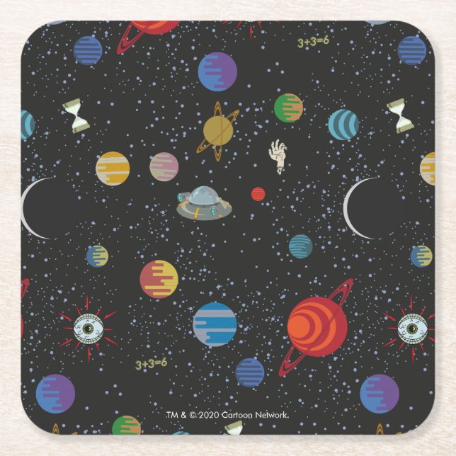 Dessous-de-verre Carré En Papier RICK ET MORTY™| Motif spatial (Devant)