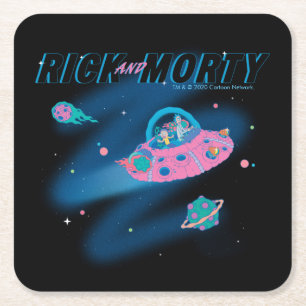 Dessous-de-verre Carré En Papier RICK ET MORTY™   Voyager dans l'espace
