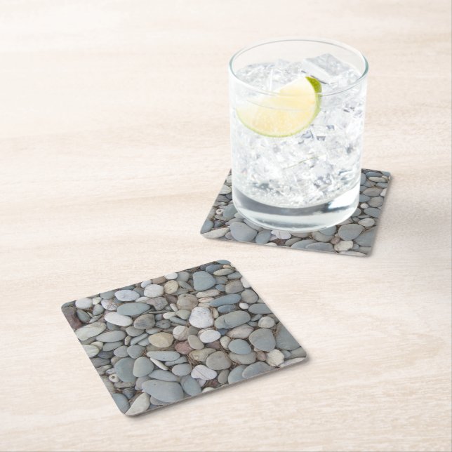 Dessous-de-verre Carré En Papier River Stones Automne Motifs (En situation)