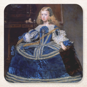 Dessous-de-verre Carré En Papier Robe bleue de l'infante Margarita Teresa, Velazque