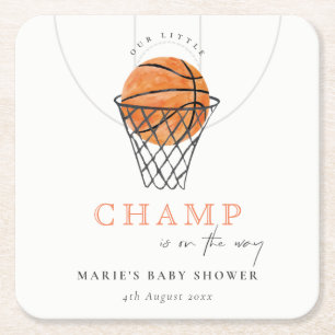 Dessous-de-verre Carré En Papier Robe Cute Notre Petit Champ Baby shower De Basket-