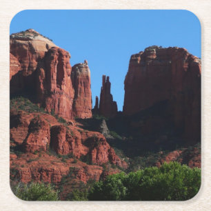 Dessous-de-verre Carré En Papier Rocher de la Cathédrale à Sedona Arizona Monument