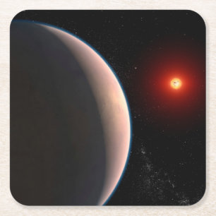Dessous-de-verre Carré En Papier Rocky Exoplanet Gj 486 B Orbitant Une Étoile Naine