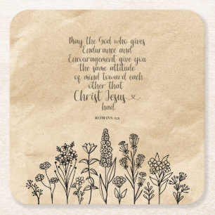 Dessous-de-verre Carré En Papier Romains 15:5 Bible Verse Papier serviettes