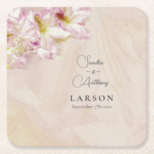 Dessous-de-verre Carré En Papier Rose Gold Azalea Mariage