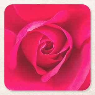 Dessous-de-verre Carré En Papier Rose rose rouge romantique v2