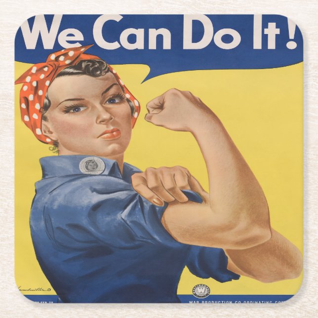 Dessous-de-verre Carré En Papier Rosie the Riveter (Devant)