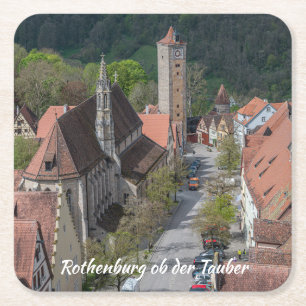 Dessous-de-verre Carré En Papier Rothenburg ob der tauber vieille ville d'en haut