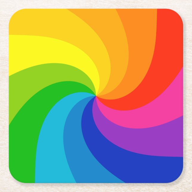 Dessous-de-verre Carré En Papier Roue colorée en forme de tourbillon (Devant)