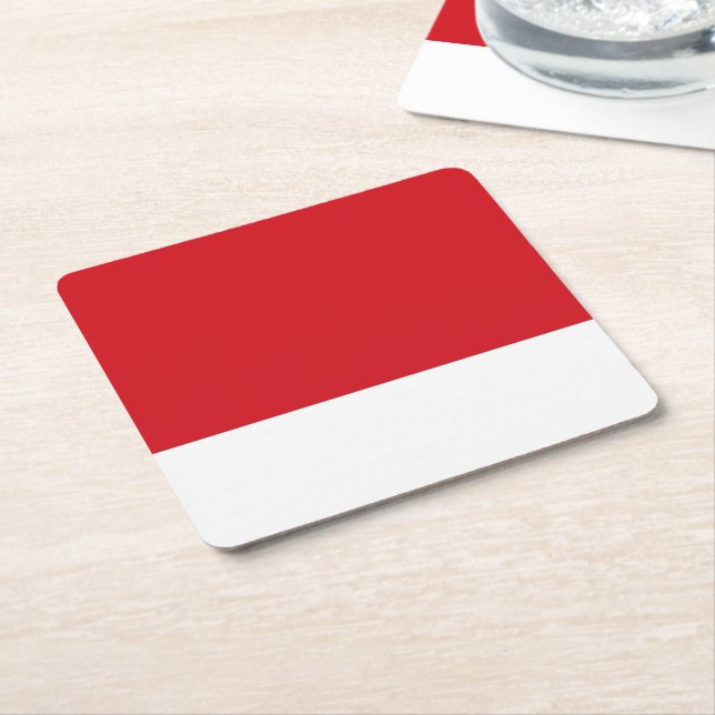 Dessous-de-verre Carré En Papier Rouge rayé (Incliné)
