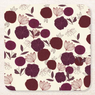 Dessous-de-verre Carré En Papier rouges,fleurs, naturel, pivoine, cadeau, élégant,