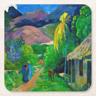 Dessous-de-verre Carré En Papier Route à Tahiti, Gauguin