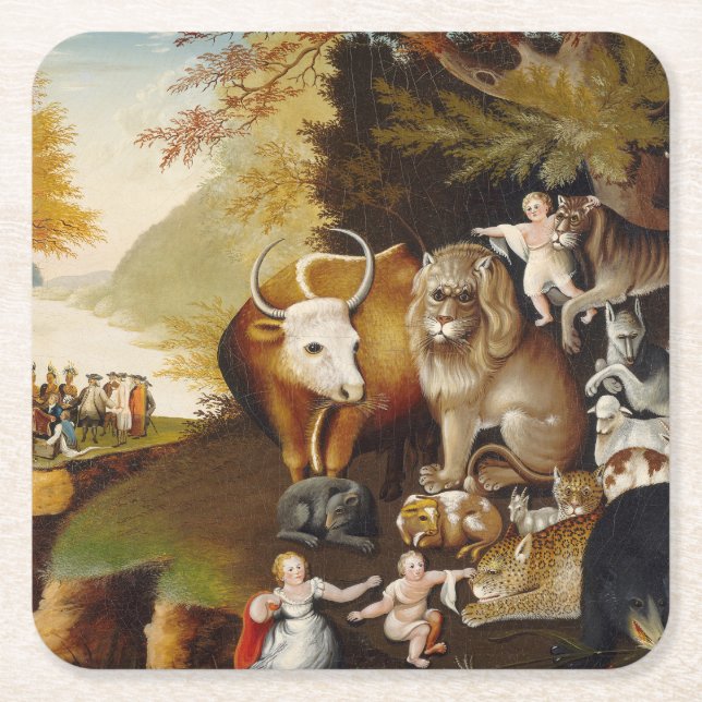 Dessous-de-verre Carré En Papier Royaume pacifique Biche animal classique (Devant)