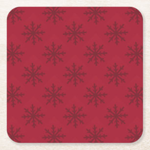 Dessous-de-verre Carré En Papier Ruby Red Snowflake Motif