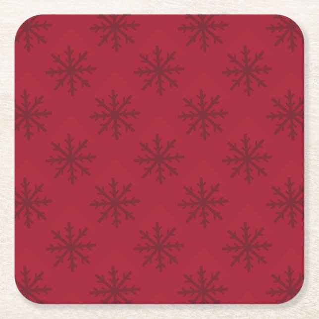Dessous-de-verre Carré En Papier Ruby Red Snowflake Motif (Devant)
