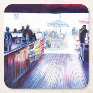 Dessous-de-verre Carré En Papier Ruby's, Coney Island, New York