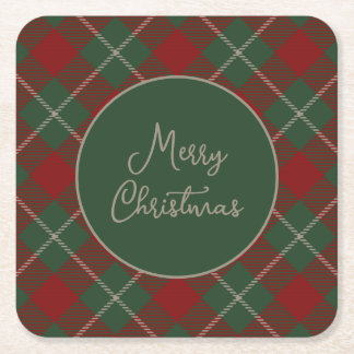 Dessous-de-verre Carré En Papier Russe Noël Tartan Plaid Motif