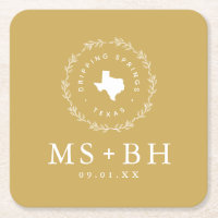 Russe Wreath Texas Mariage Monogramme | Moutarde