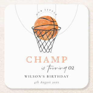 Dessous-de-verre Carré En Papier Rust Notre Petit Champ Basketball N'Importe Quel Â