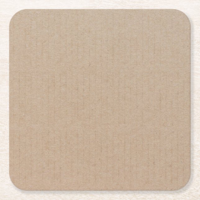 Dessous-de-verre Carré En Papier Rustique Kraft papier blanc Modèle personnalisé (Devant)