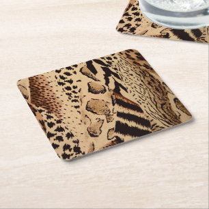 Dessous-de-verre Carré En Papier Safari Brown