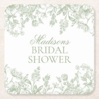 Sage Chinoiserie Vintage Floral Mariage