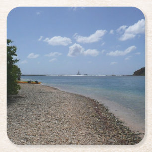 Dessous-de-verre Carré En Papier Sailboat à la distance de St Thomas
