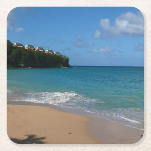 Dessous-de-verre Carré En Papier Saint Lucia Beach Paysage tropical