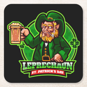 Dessous-de-verre Carré En Papier Saint Patrick's Day Leprechaun