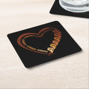 Dessous-de-verre Carré En Papier Saint-Valentin du Mois de l'Histoire des Noirs Amé
