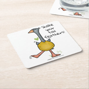 Dessous-de-verre Carré En Papier Salle De Fitness Jungle Exercice Ostrich