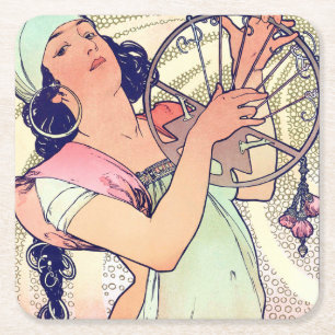 Dessous-de-verre Carré En Papier Salome, Alphonse Mucha