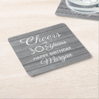 Salue chaque année Anniversaire Gris Faux Bois Rus