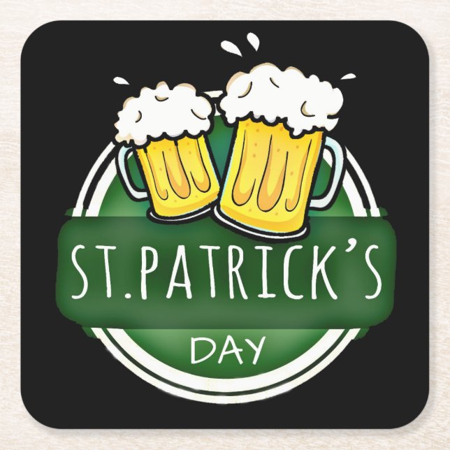 Dessous-de-verre Carré En Papier Salutations à la Saint Patrick's Day (Devant)